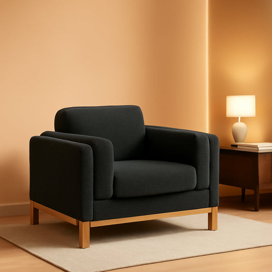 NEW Oversized Accent Chair Dark Grey Upholstered Armchair