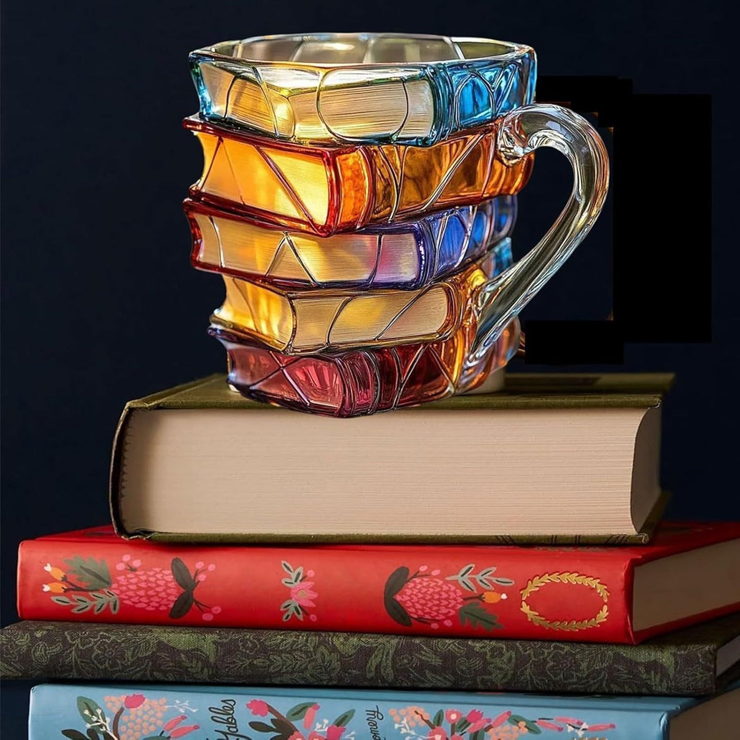 New Painted Book Coffee Cup Unique Book Stacking Coffee Cup