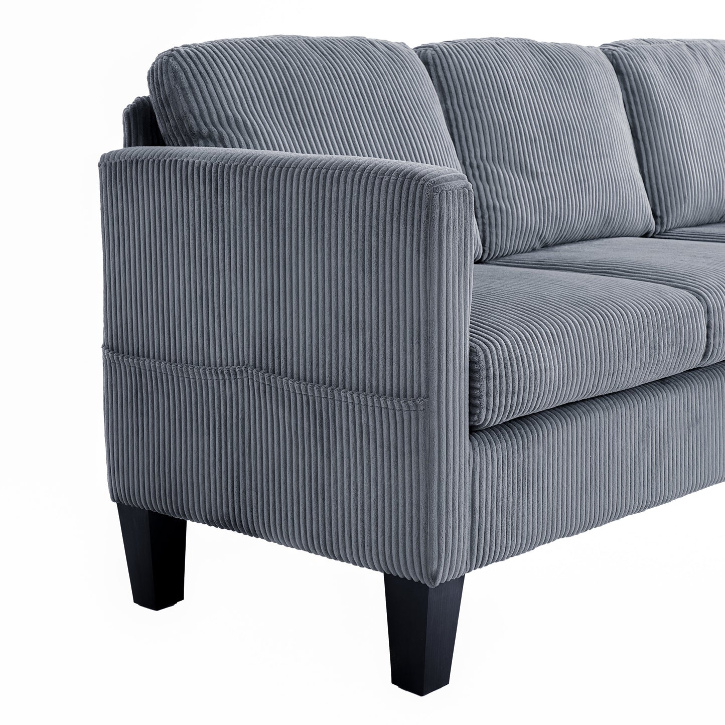 NEW Modern L-Shaped Sectional Sofa with Padded Cashmere Upholstery – Space-Saving Design for Living Rooms & Apartments, Easy Assembly, Grey