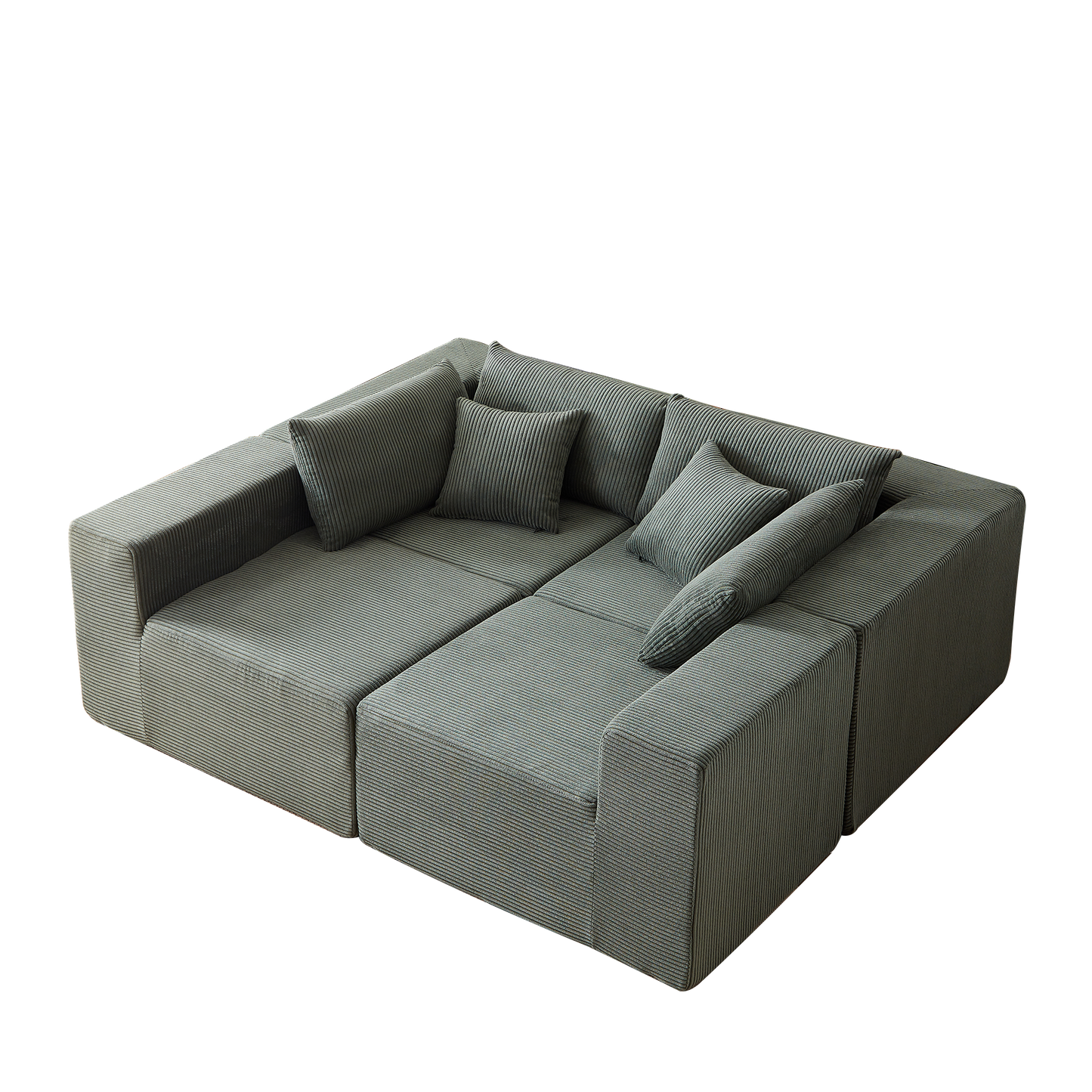 NEW 104-Inch Corduroy  Modular L Shaped Sectional Sofa,Luxury Floor Couch Set,Upholstered Indoor Furniture,Foam-Filled Compressed Sofa for Living Room,Bedroom,4 PC Free Combination