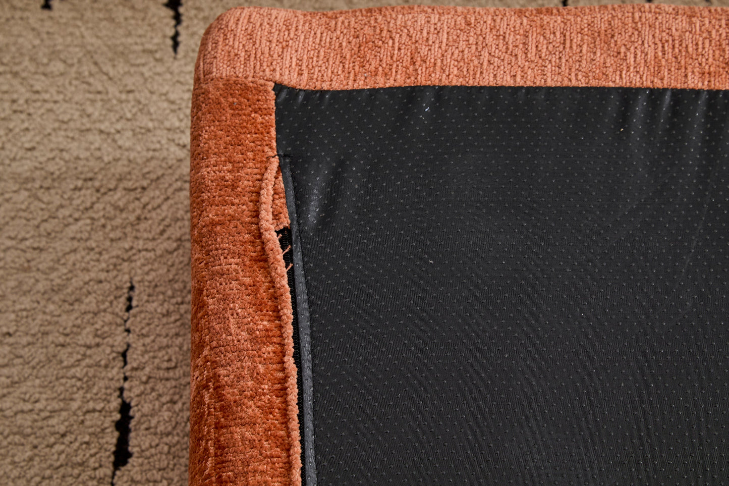 NEW Orange Chenille Fabric Comfy Futon Couch Lounge Sleeper Compression Convertible Floor Sofa Bed Couch with Pillow Back Support Armrest Bed