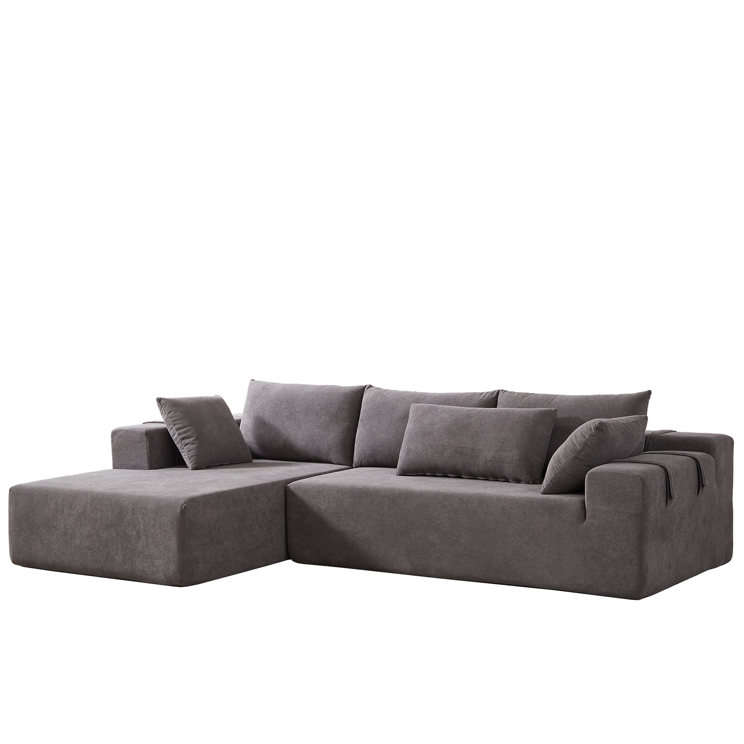 NEW Modern Chenille Upholstered Sectional Sofa Couch Set,Modular 108' L Shaped Sectional Living Room Sofa Set With 6 Pillows,Free Combination Sofa Couch for Living Room,Bedroom(Left Chaise)W834P240001