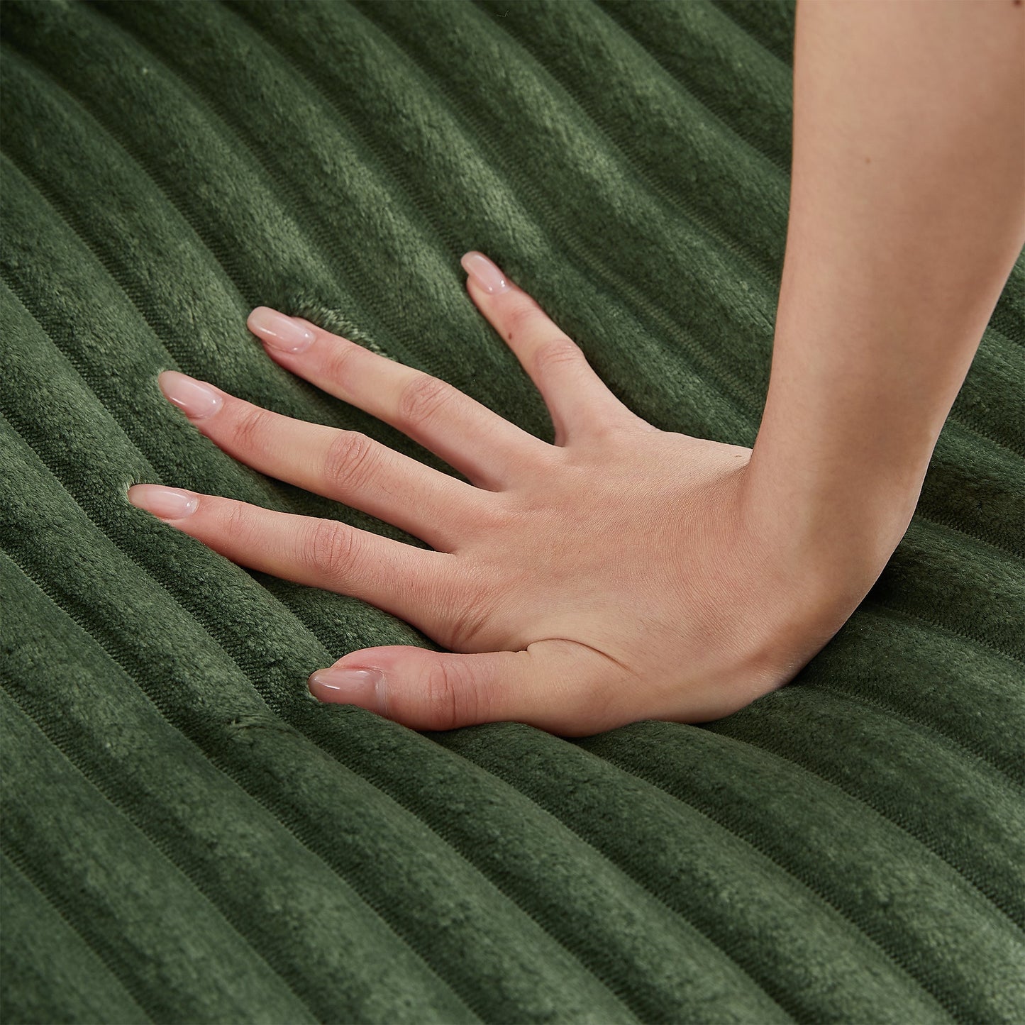 NEW Modern 4-Seater Green Corduroy Sofa with USB Ports Hidden Storage Arms and Flip-Top Cup Holders