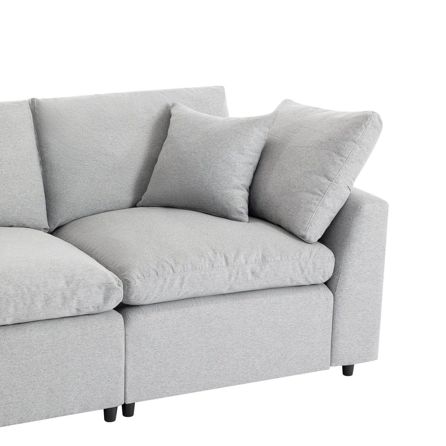 NEW U Style Down Filled Upholstered Convertible L Shaped Sectional Sofa