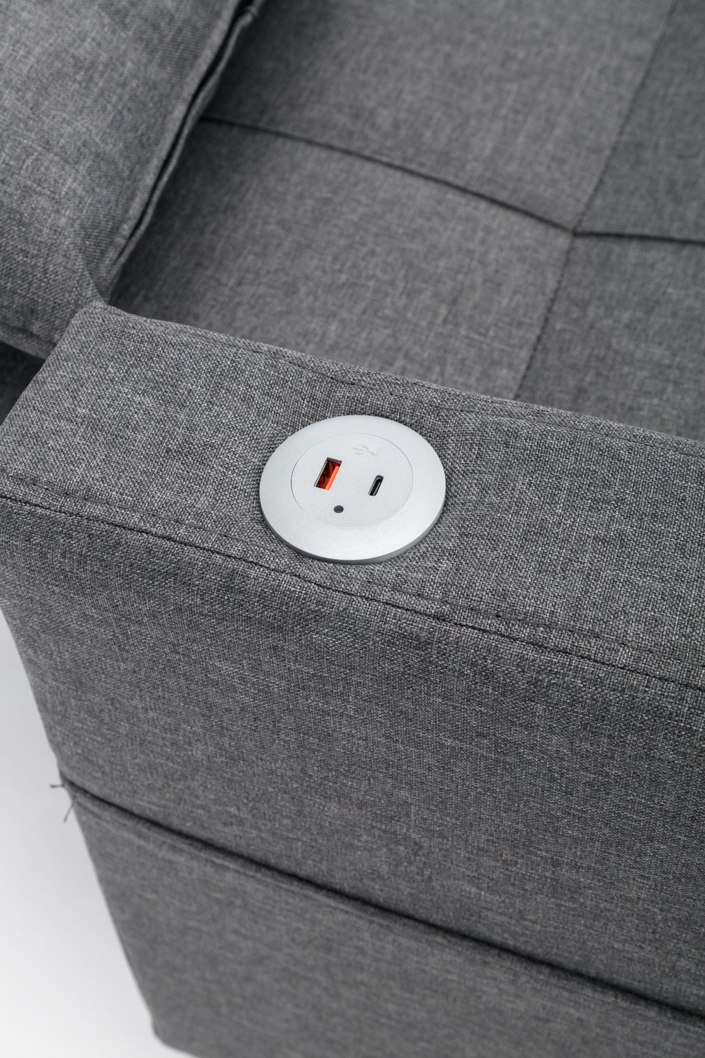 NEW Dark Grey Linen Futon Bed Convertible Chair 3-in-1 Pull Out Sleeper