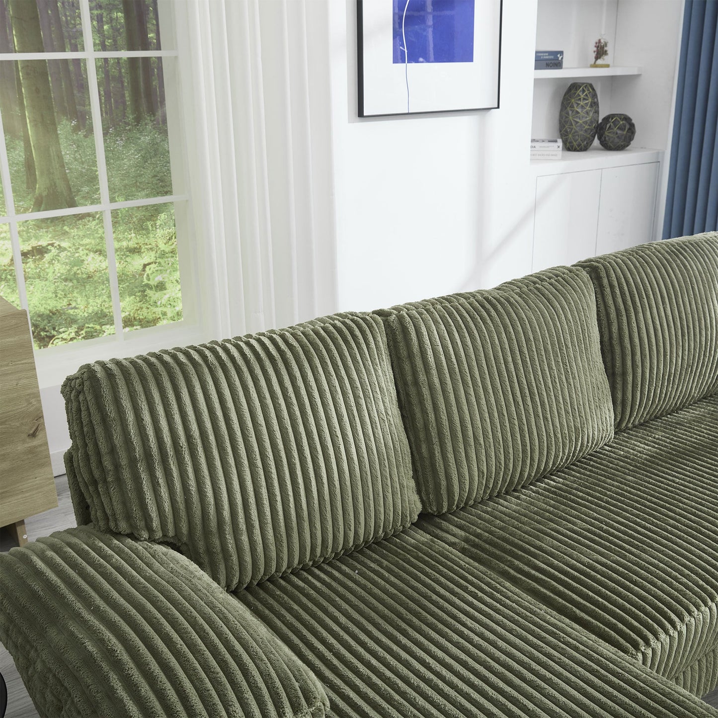 NEW VIDEO provided][New]U-Shaped Couch with Oversized Seat,4-Seat Sofa  with Double Chaise,Comfortable and spacious indoor furniture for Living Room,Apartment