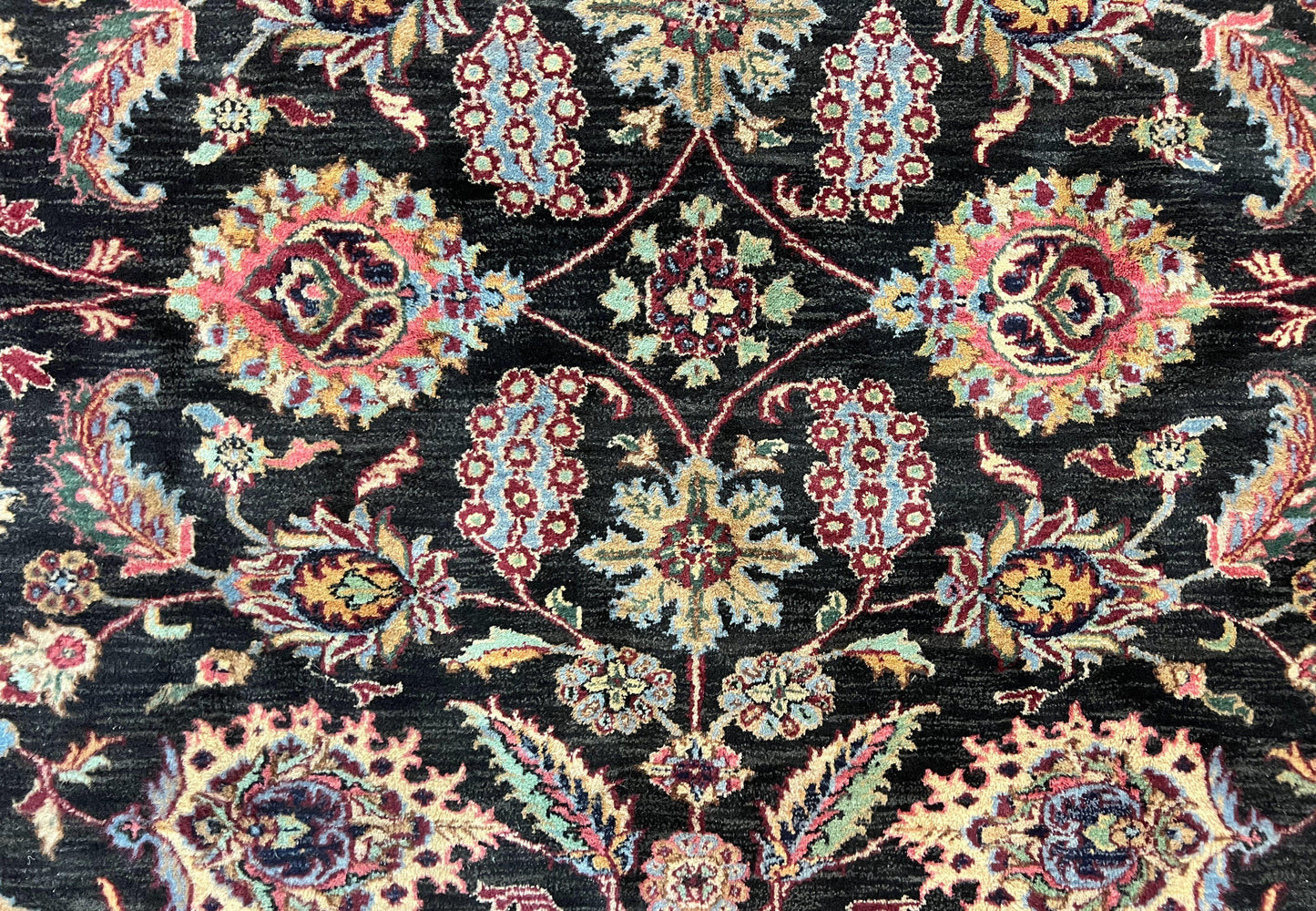 USED Indo Persian Rug 8x10, Nourison Carpet, Floral, Hand Knotted Vintage Wool Rug