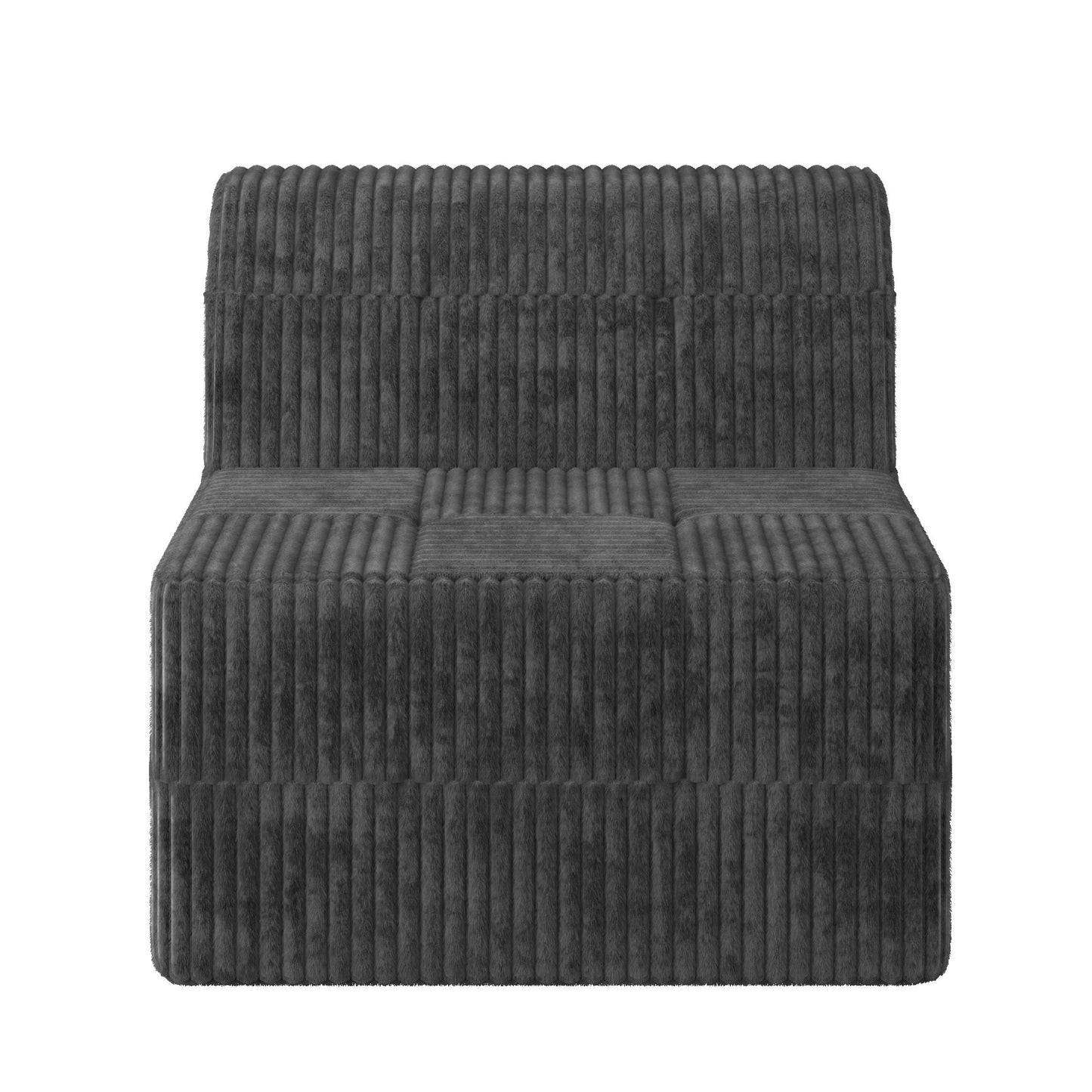 NEW Modern Minimalist L Shape Modular Sectional Sofa, Sleeper Corduroy Couch, Comfy Space-Efficient Design, Grey