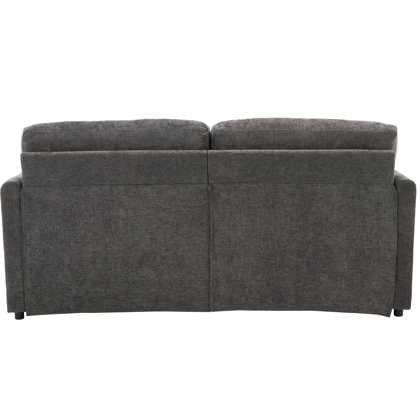 NEW Gray Premium Chenille Fabric Upholstered Rolled Arm Loveseat with Lumbar Pillow