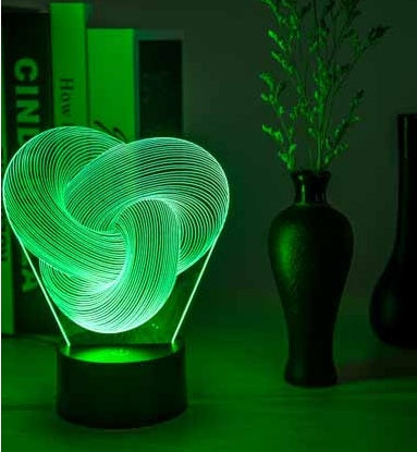 NEW Twist Abstract LED 3D Night Light Touch Colorful Acrylic 3D Table Lamp Decoration Lighting Baby Sleeping Mood Lamp Best Gift