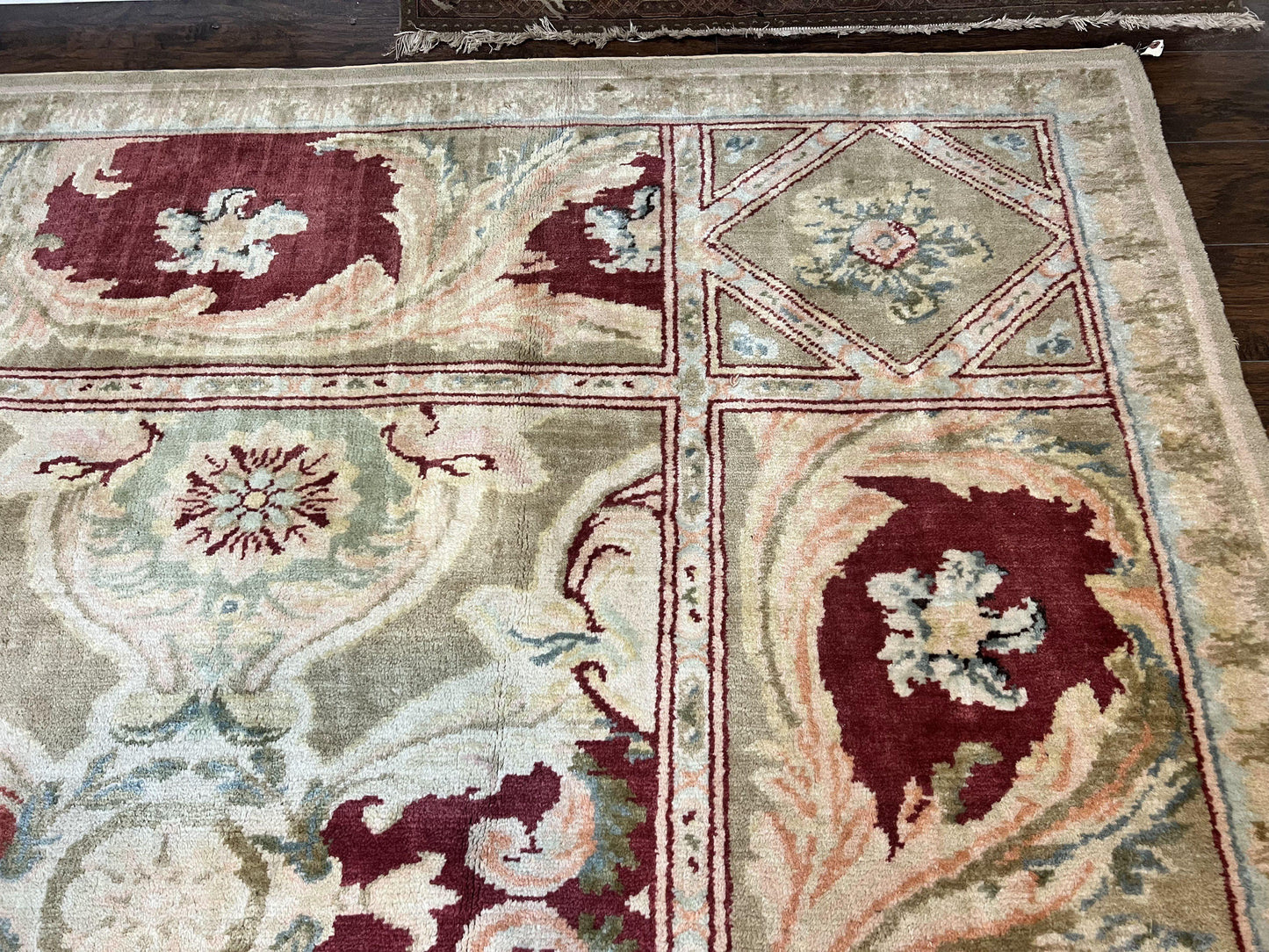 USED Large Egyptian Oushak Rug 12x21, Wool Handmade Vintage Carpet, Allover Pattern, Oversized 12 x 21 ft Traditional Rug