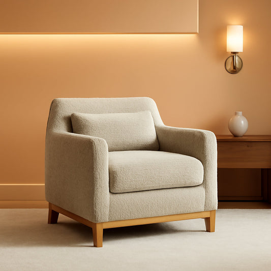 NEW Luxurious Sherpa Oversized Accent Chair Camel Plush