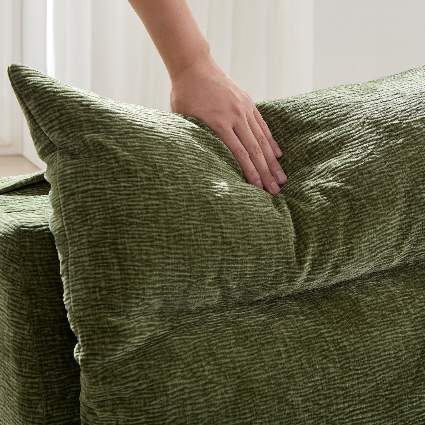 NEW Single Chair Sofa Lounge Chair With Backrest Fully Compressed Sofa Suitable For Living Room, Bedroom, Polyester,GREEN