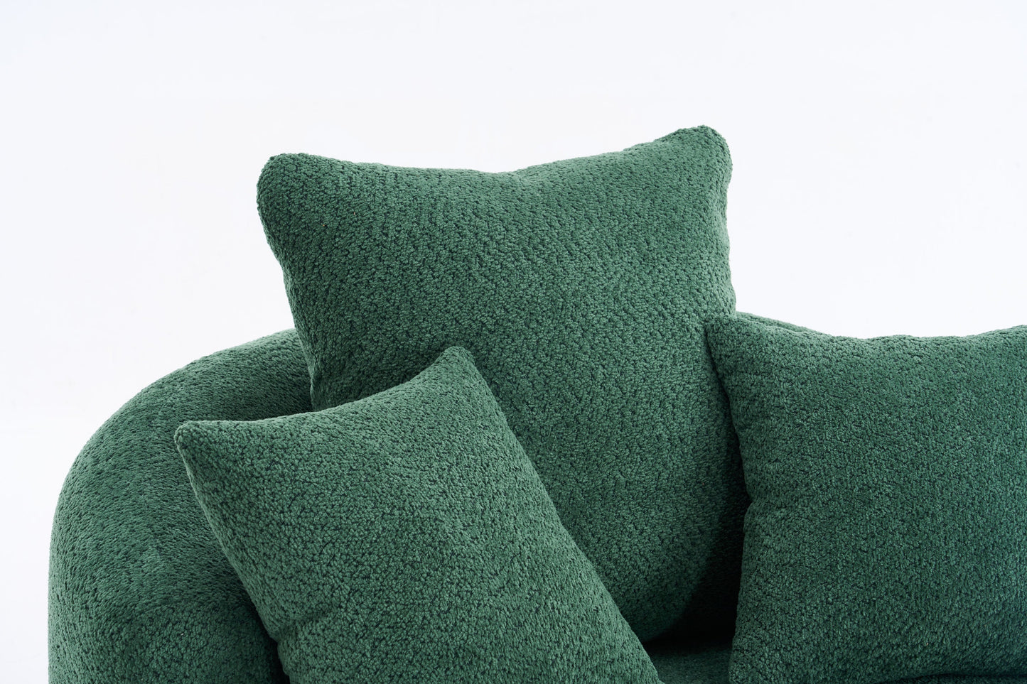 NEW 360° Green Swivel Accent Barrel Round Upholstered Sofa Chair with 3 Removable Pillows