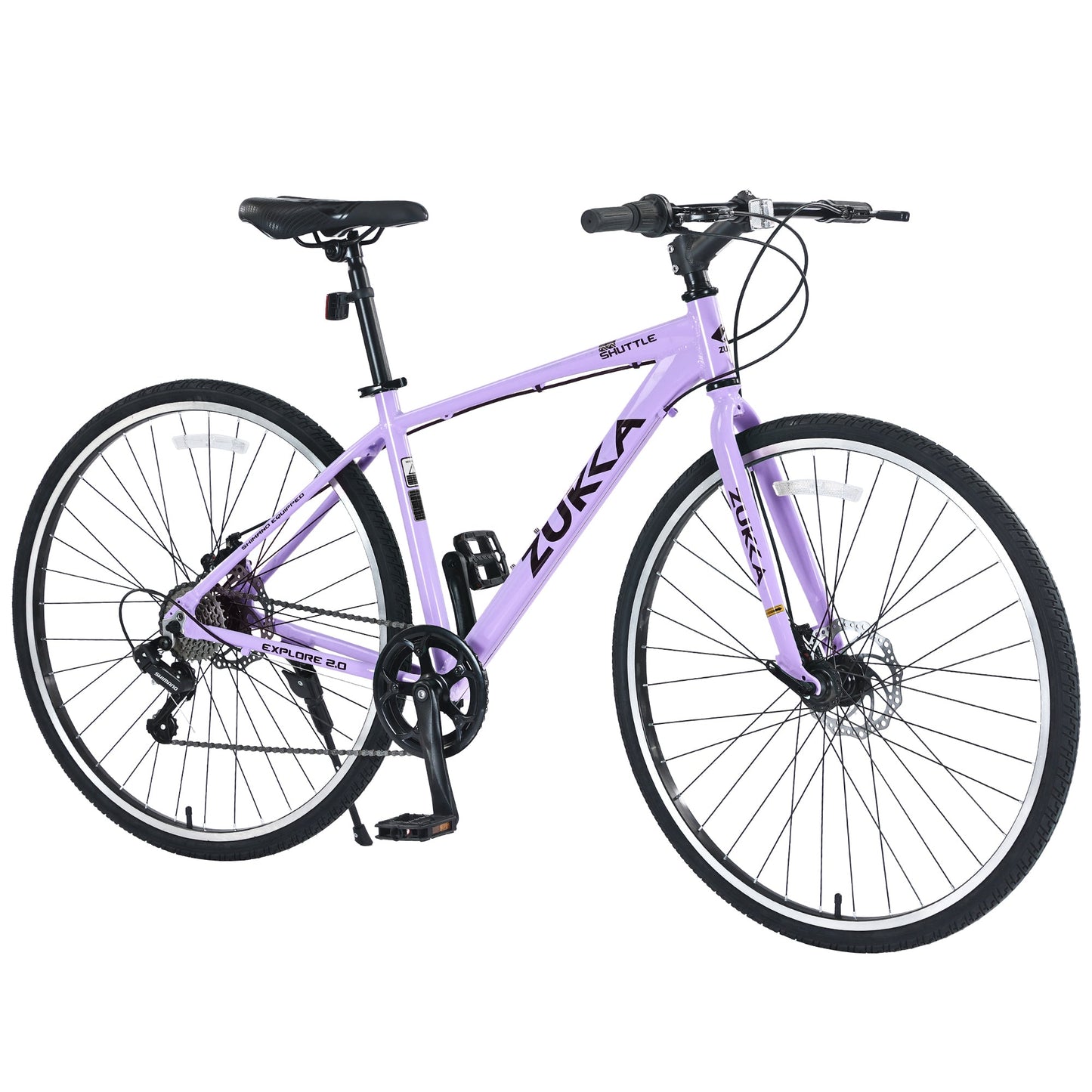 NEW Shimano 7 Speed Hybrid Bike Aluminum Alloy Frame Double Disc Brakes 700C Road Bike For men women's City Bicycle
