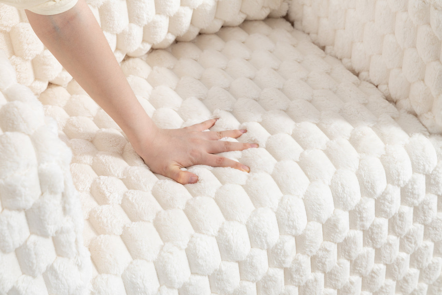 NEW Lingge Corduroy Compression Sofa with Ottoman