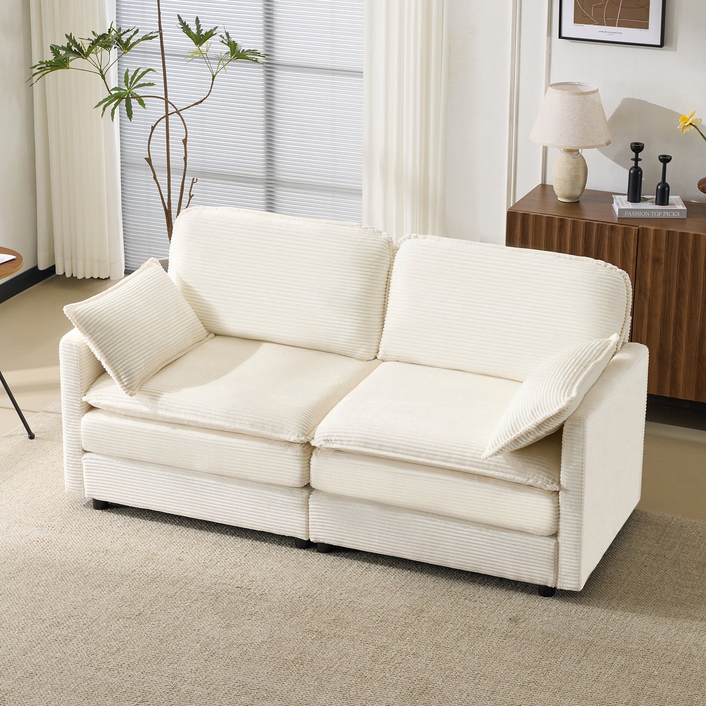 NEW 69' PLUSH Cloud Loveseat Modular 2-Seater Sectional Sofa