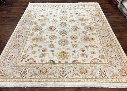USED Peshawar Rug 8x10, Oushak Rug, Neutral Colors Hand Knotted Farmhouse Rug