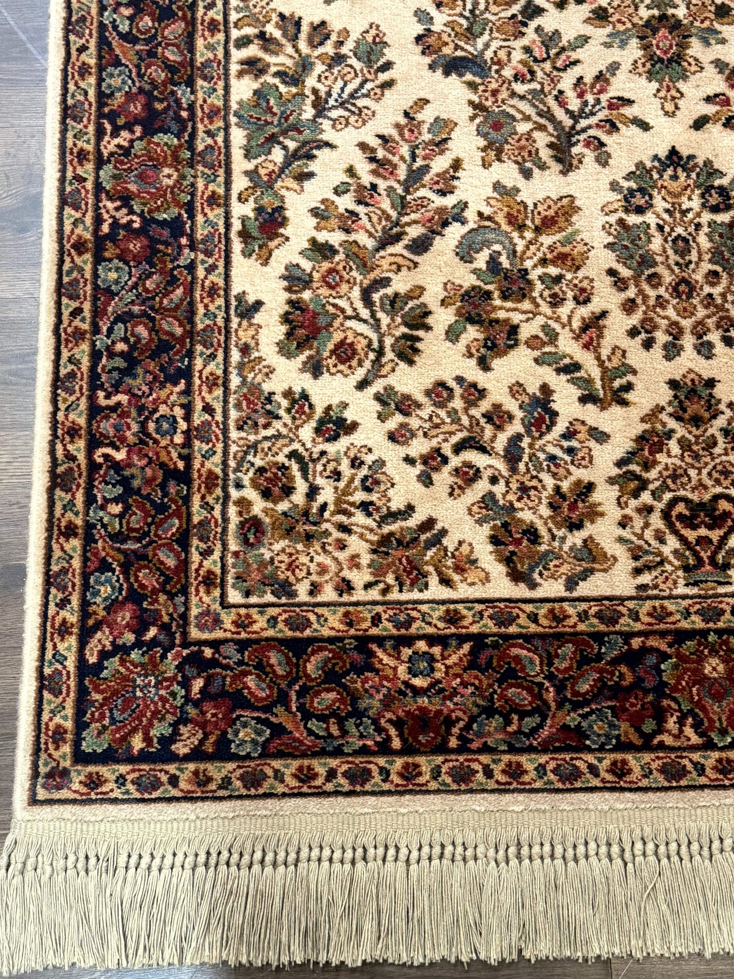 USED 4x6 Karastan Rug Ivory Sarouk #760, Wool Vintage Original 700 Series
