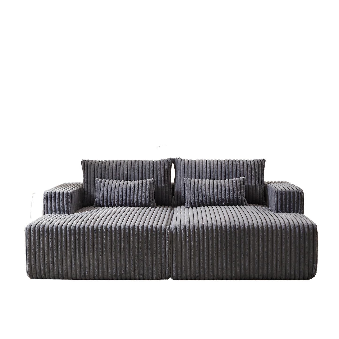 NEW 87' Oversized Plush Fluffy Loveseat Sectional Lounge Chaise with Reclining Sofa Bed Sleeper Chair