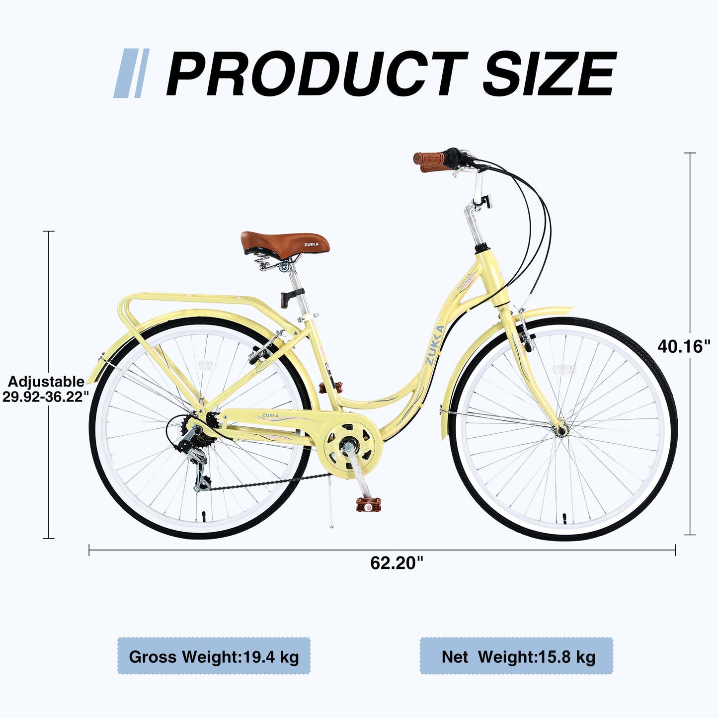 NEW 7 Speed, Steel Frame, Multiple Colors 24 Inch Ladies Bicycle