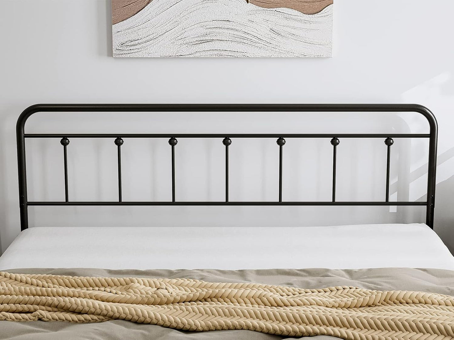 NEW Adjustable Height Metal Headboard in Farmhouse Victorian Style