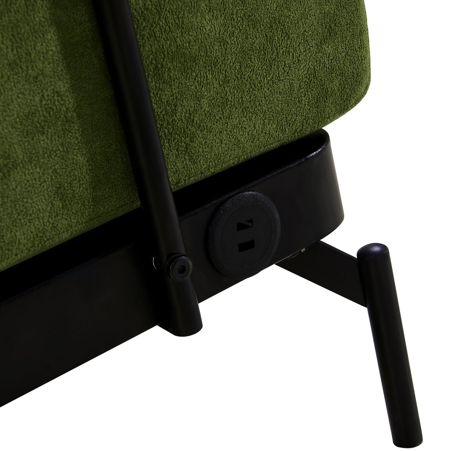 NEW Modern Green Chenille Foam 2 Seat Pillow Top Arms Metal Frame Loveseat