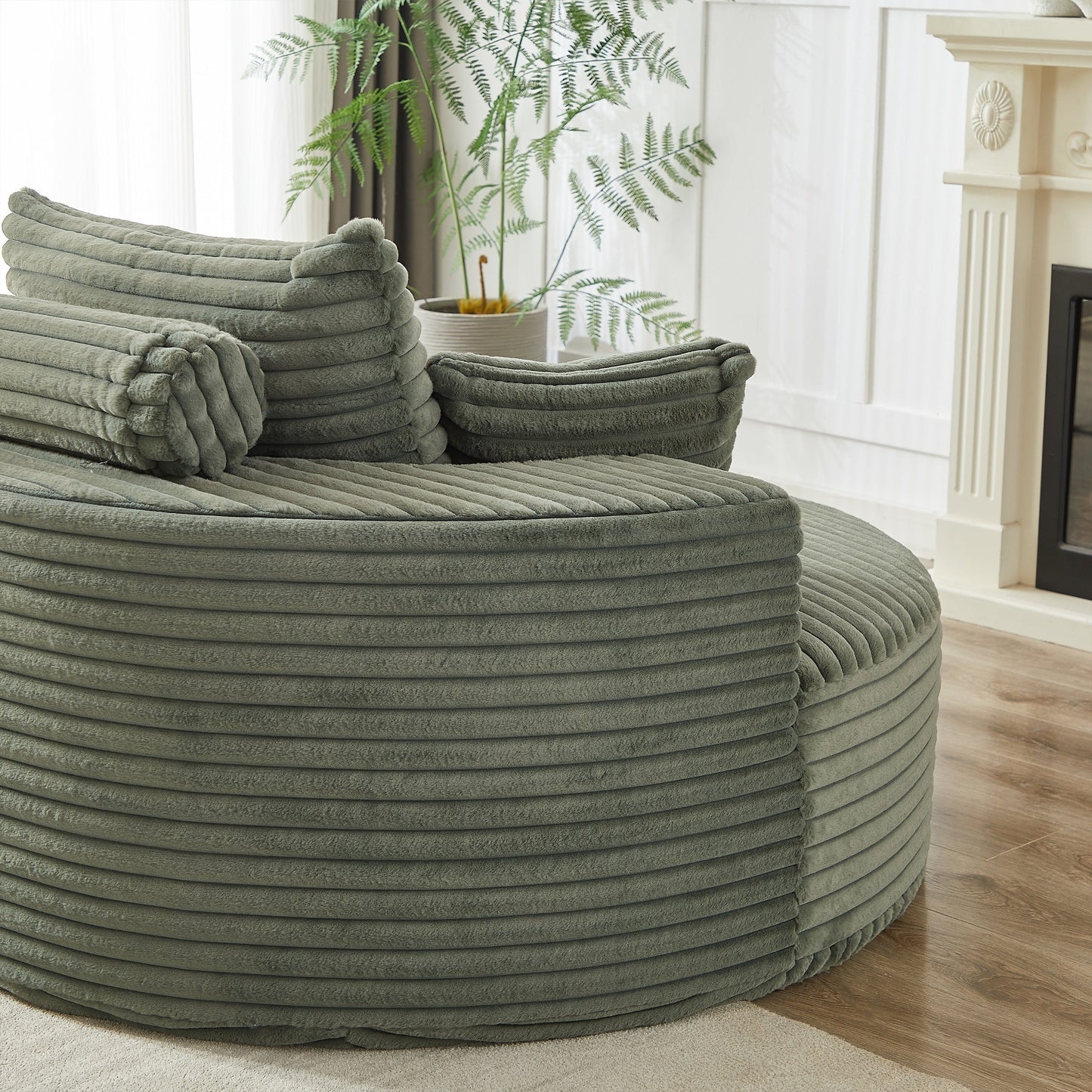 NEW 55'' L Corduroy Sponge Single Sofa Fluffy Modern Sleeper Chair