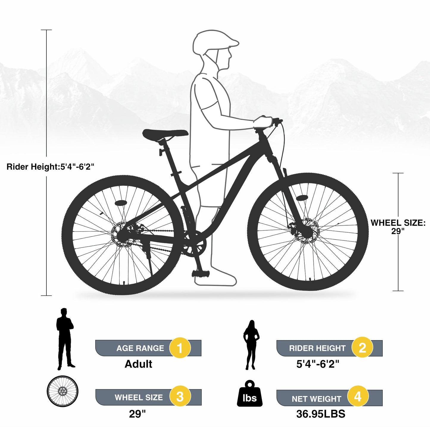 NEW 29 Inch Wheels Single Speed  Mountain Bike, for Men Women Boys and Girls, Front Suspension,Steel Frame