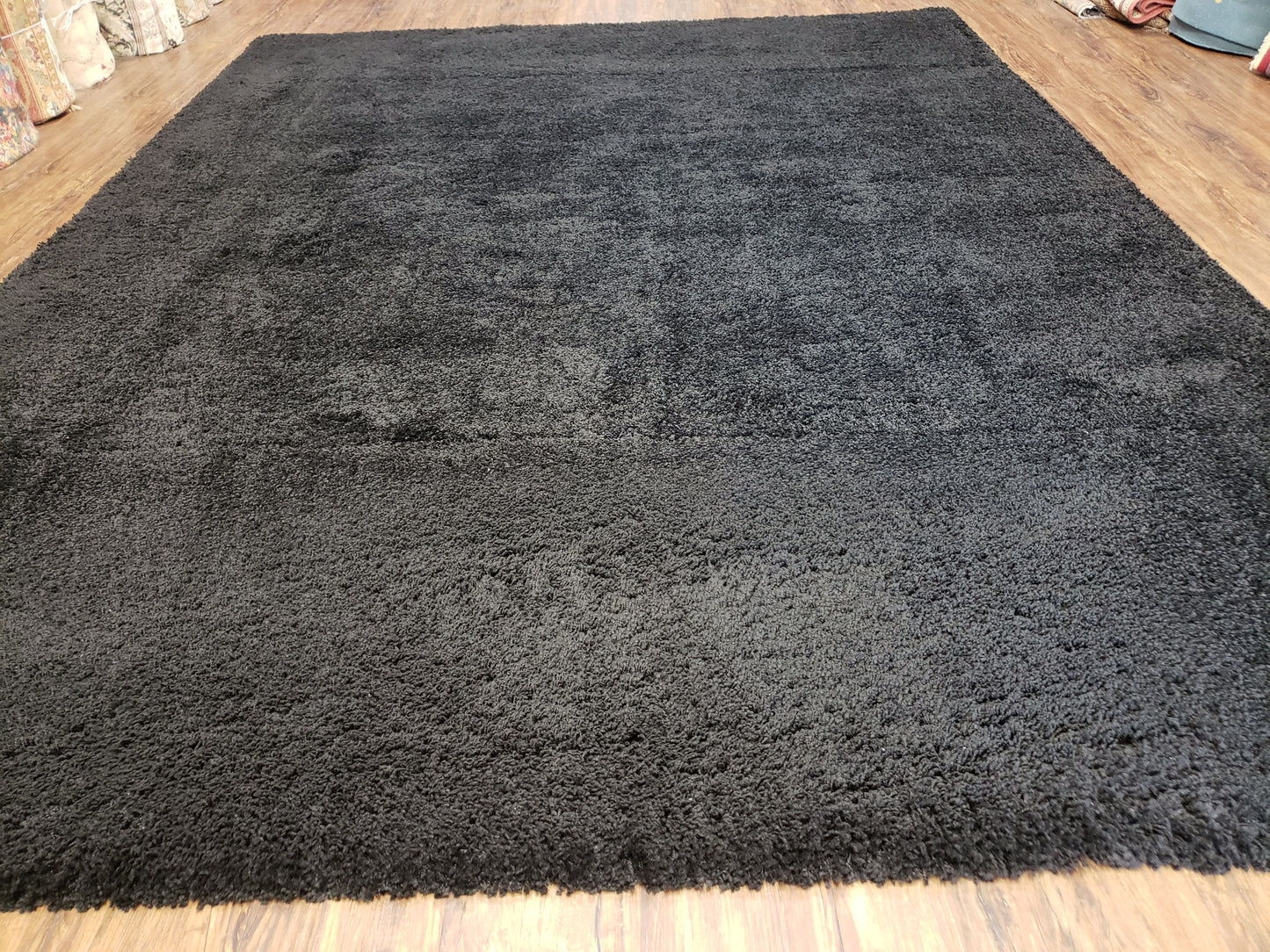USED Black Shag Rug 8x10, Savafieh Milan Fluffy Black Carpet, Room Sized Shag Rug, Modern Contemporary Rug, Soft Living Room Rug, Bedroom Rug