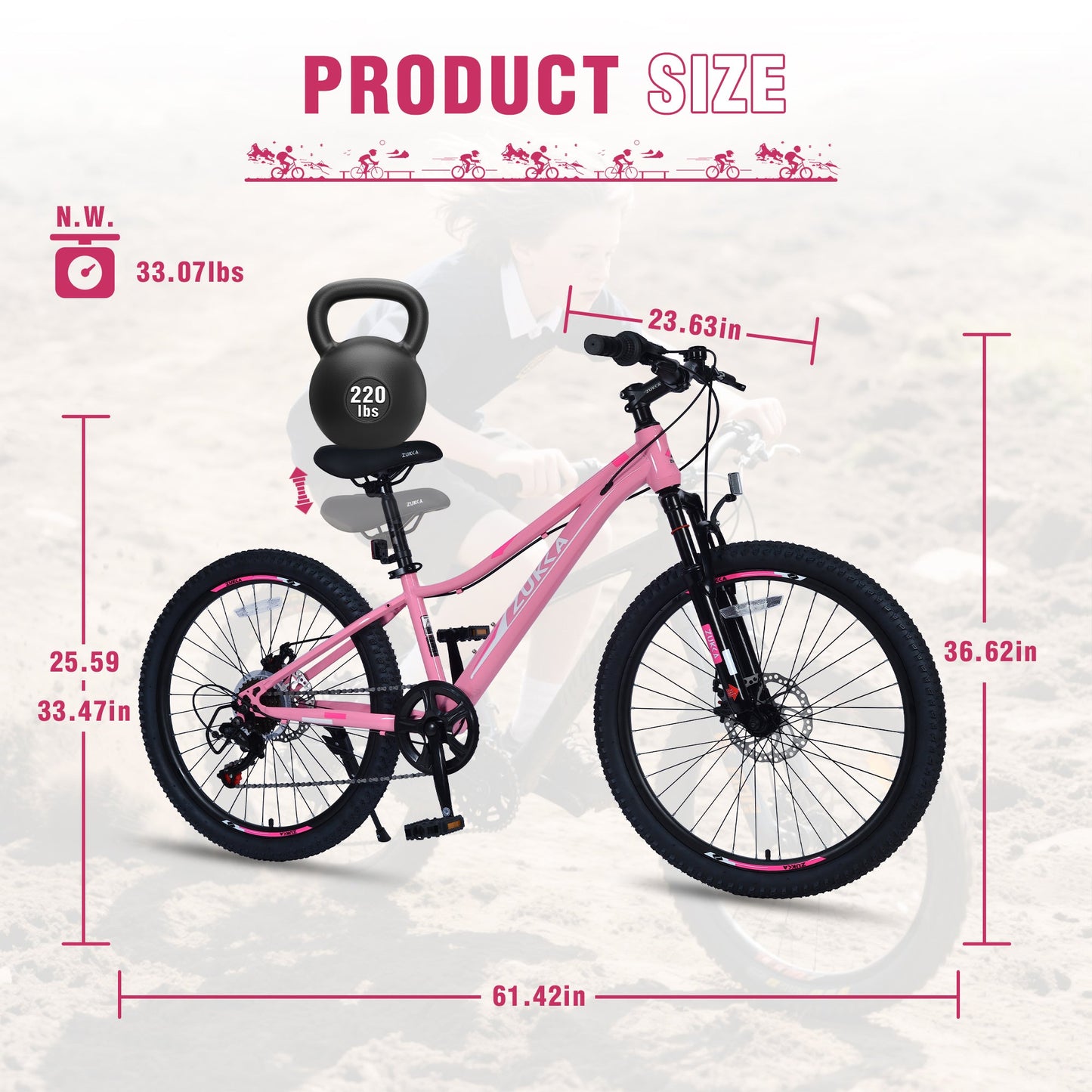 NEW Mountain Bike for Girls and Boys  Mountain 24 inch shimano 6-Speed bike