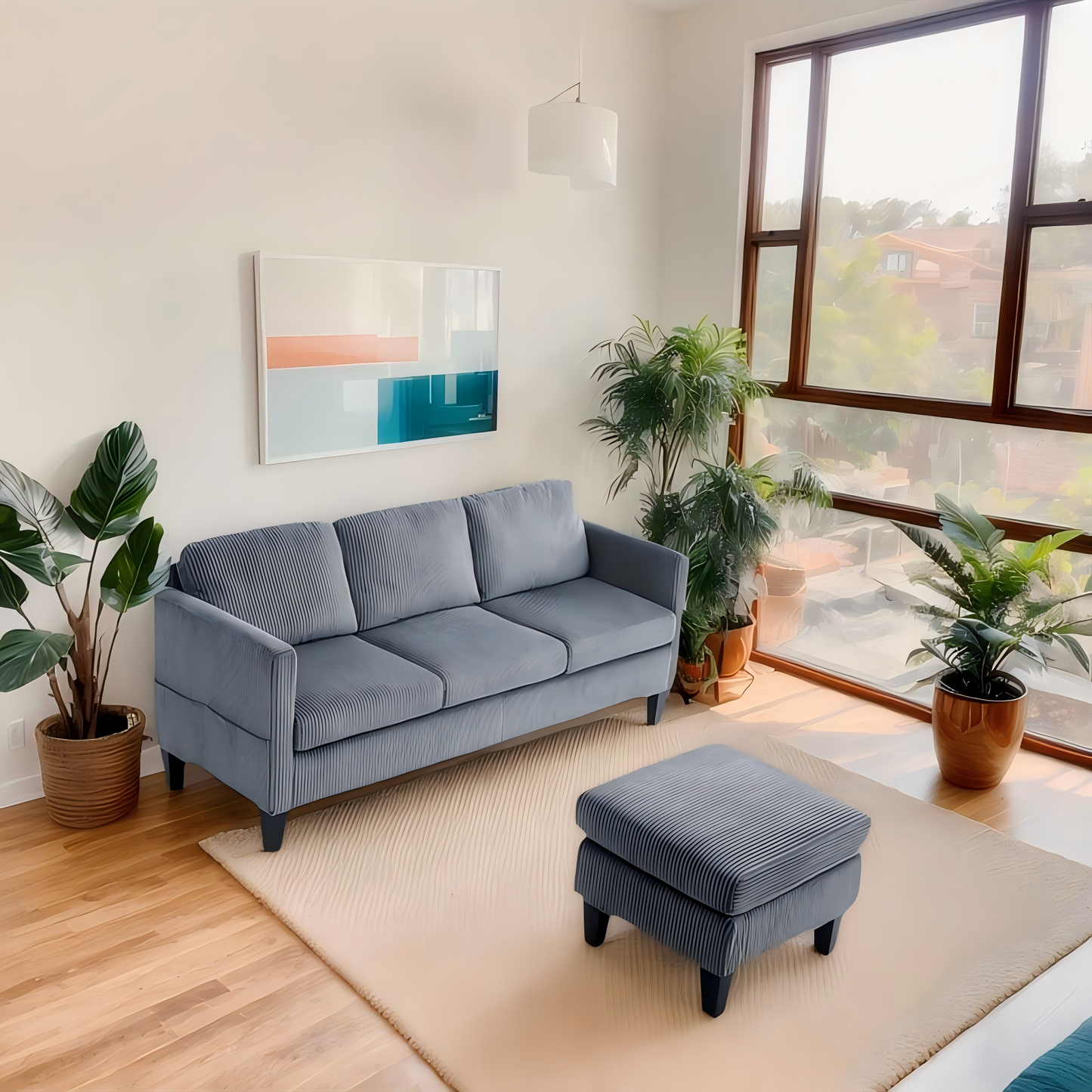 NEW Modern L-Shaped Sectional Sofa with Padded Cashmere Upholstery – Space-Saving Design for Living Rooms & Apartments, Easy Assembly, Grey