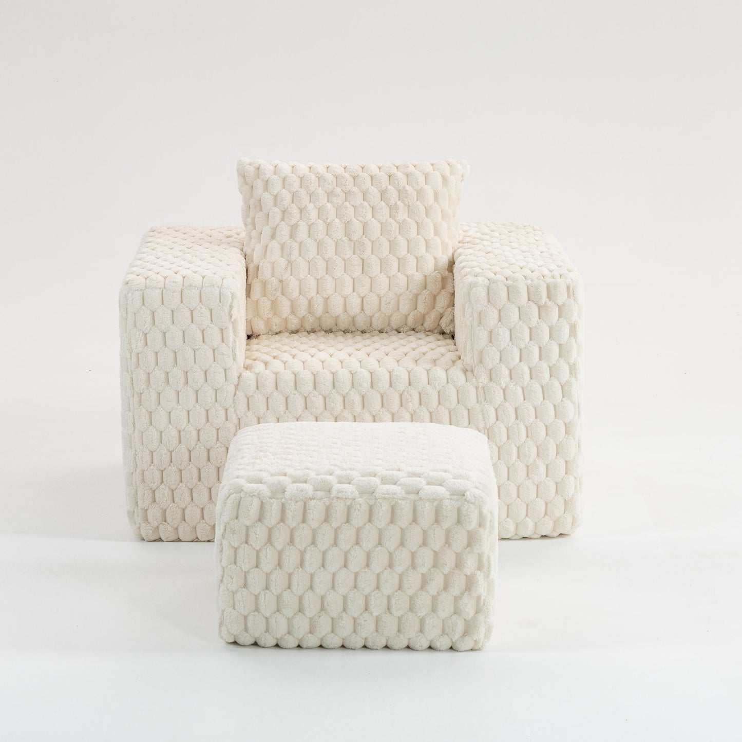 NEW Lingge Corduroy Compression Sofa with Ottoman