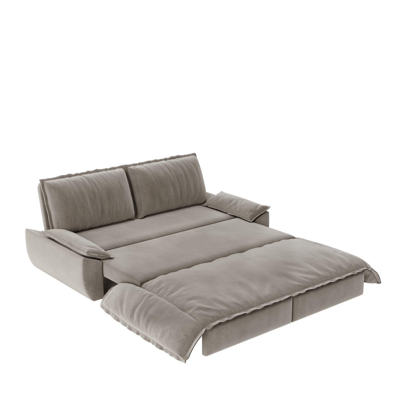 NEW Grey 73.2' Queen Pull Out Sofa Bed 3-in-1 Convertible Sleeper Sofa Multi-Functional Velvet Loveseat Bed