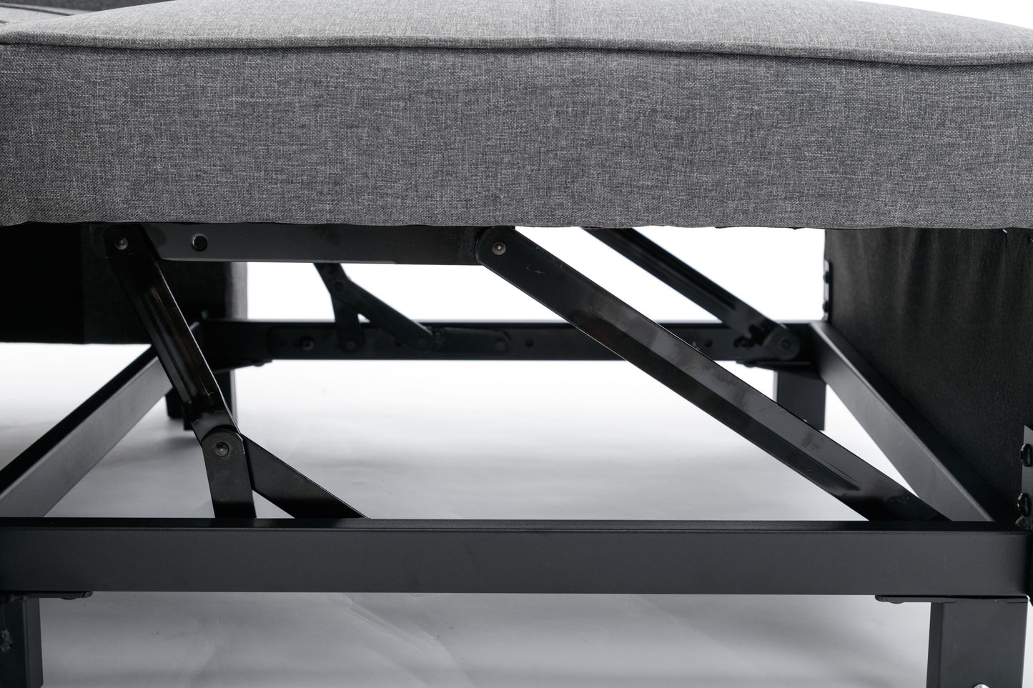 NEW Dark Grey Linen Futon Bed Convertible Chair 3-in-1 Pull Out Sleeper