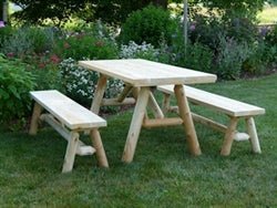 NEW Solid Wood Farmhouse Dining Table and Benches
