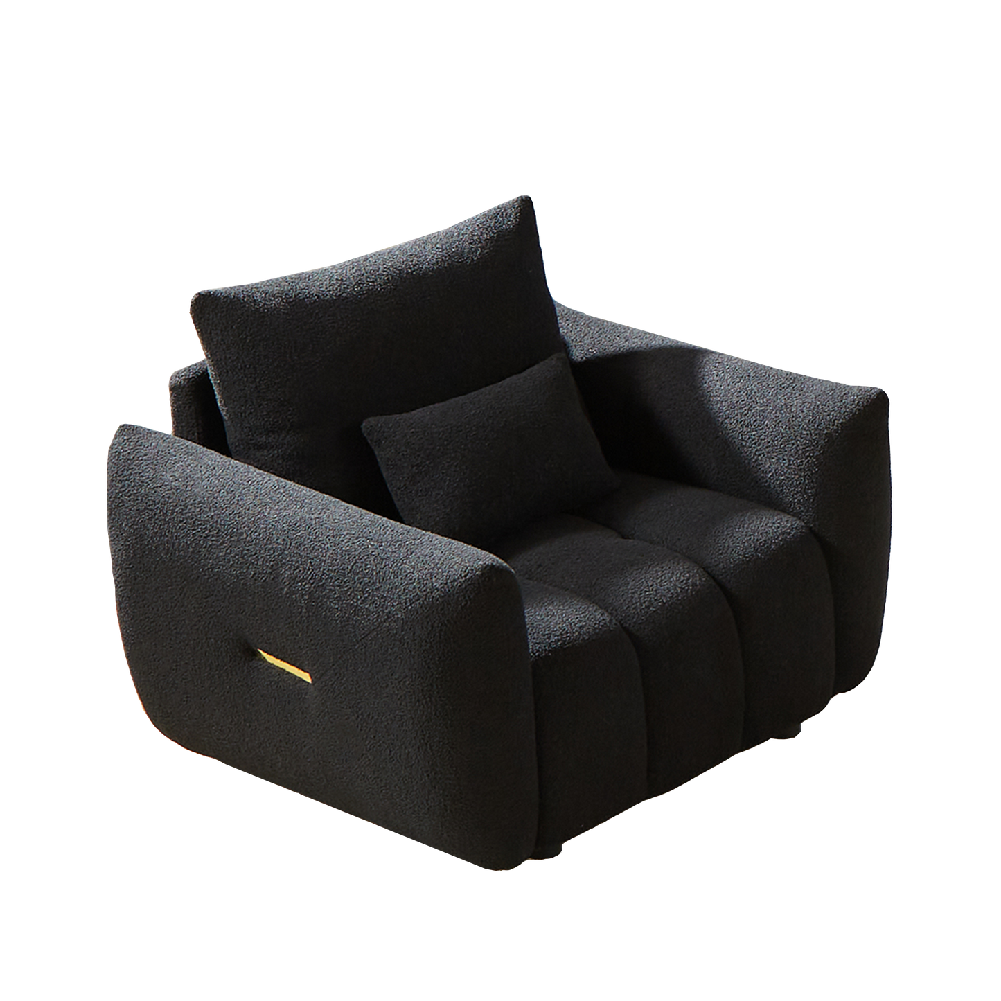 NEW Black W1193S00087 MH36.8'' Teddy Fabric Modern Lounge Sofa Chair