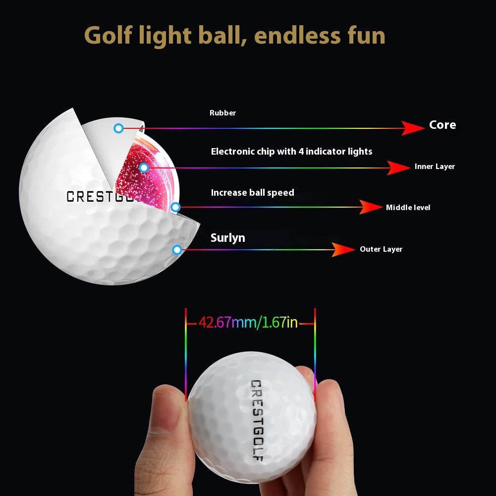 NEW LED Glowing Golf Ball Night Practice 6 Pieces In A Box