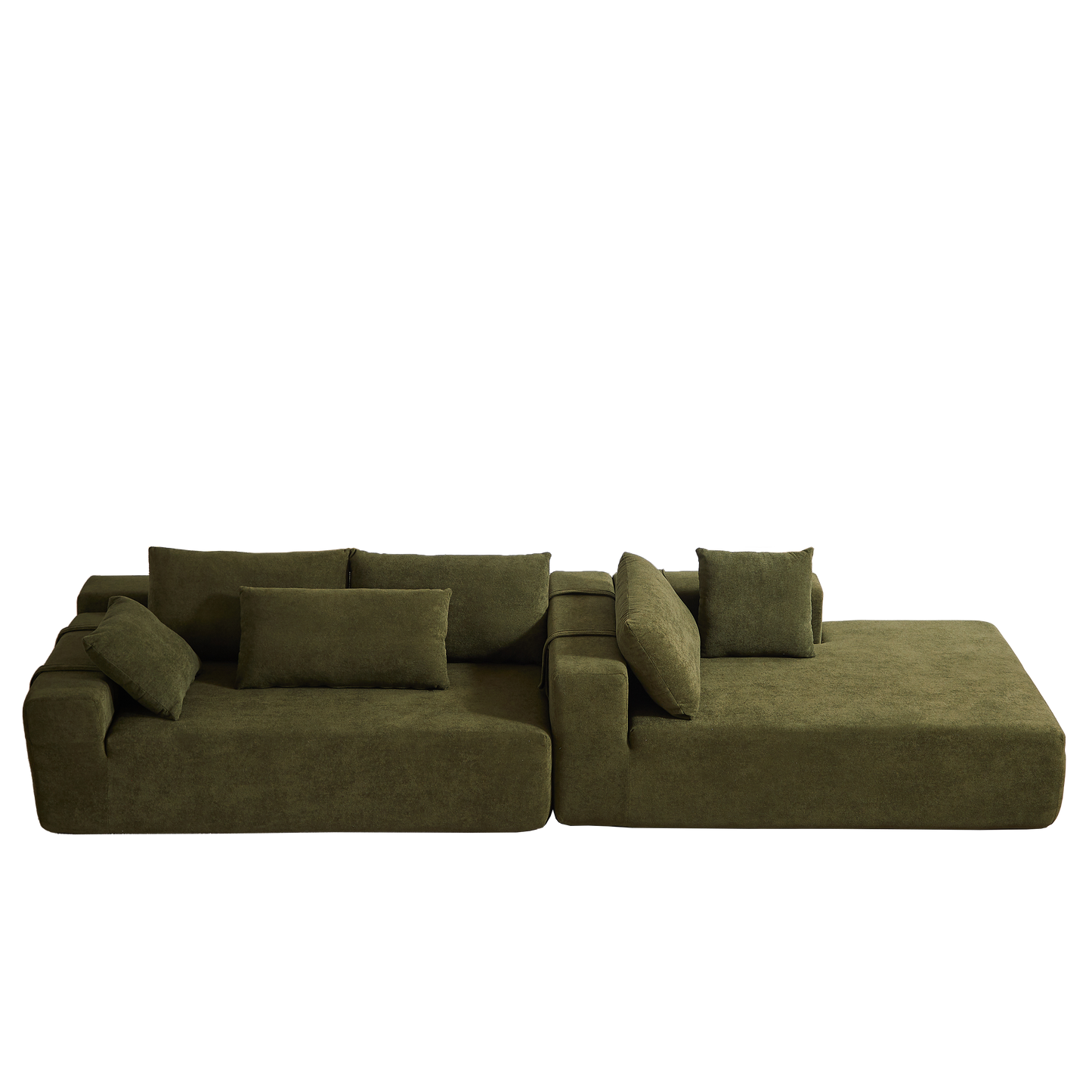 NEW Modern Chenille Upholstered Modular 108' L Shaped Sectional Free Combination Sofa Couch Set (Right Chaise)