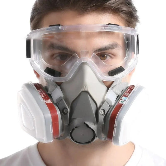 NEW Original 6200 Reusable Respirator Half Face Cover Gas Mask with Fog-proof Glasses For Painting Spray Polishing Work Safety Smoke