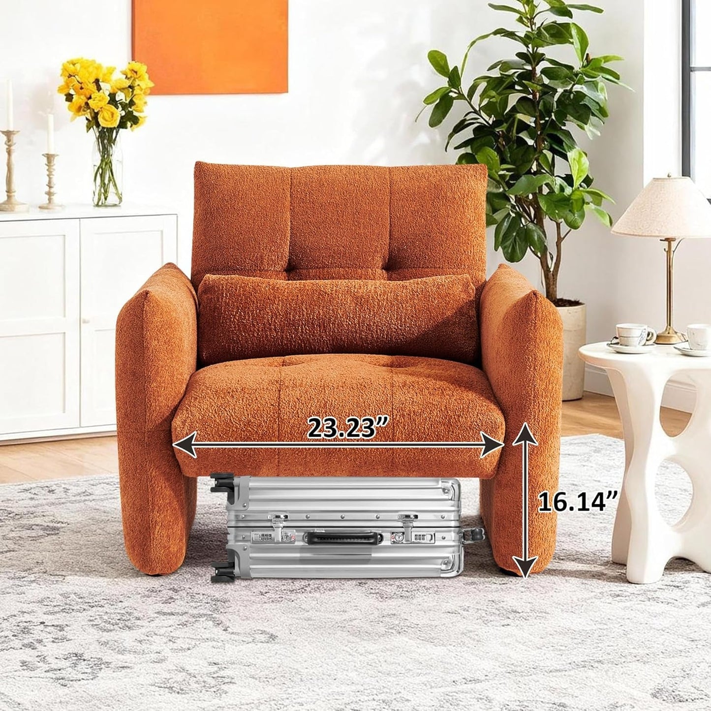 NEW Taupe Sherpa Upholstered Accent Arm Chair Luxurious