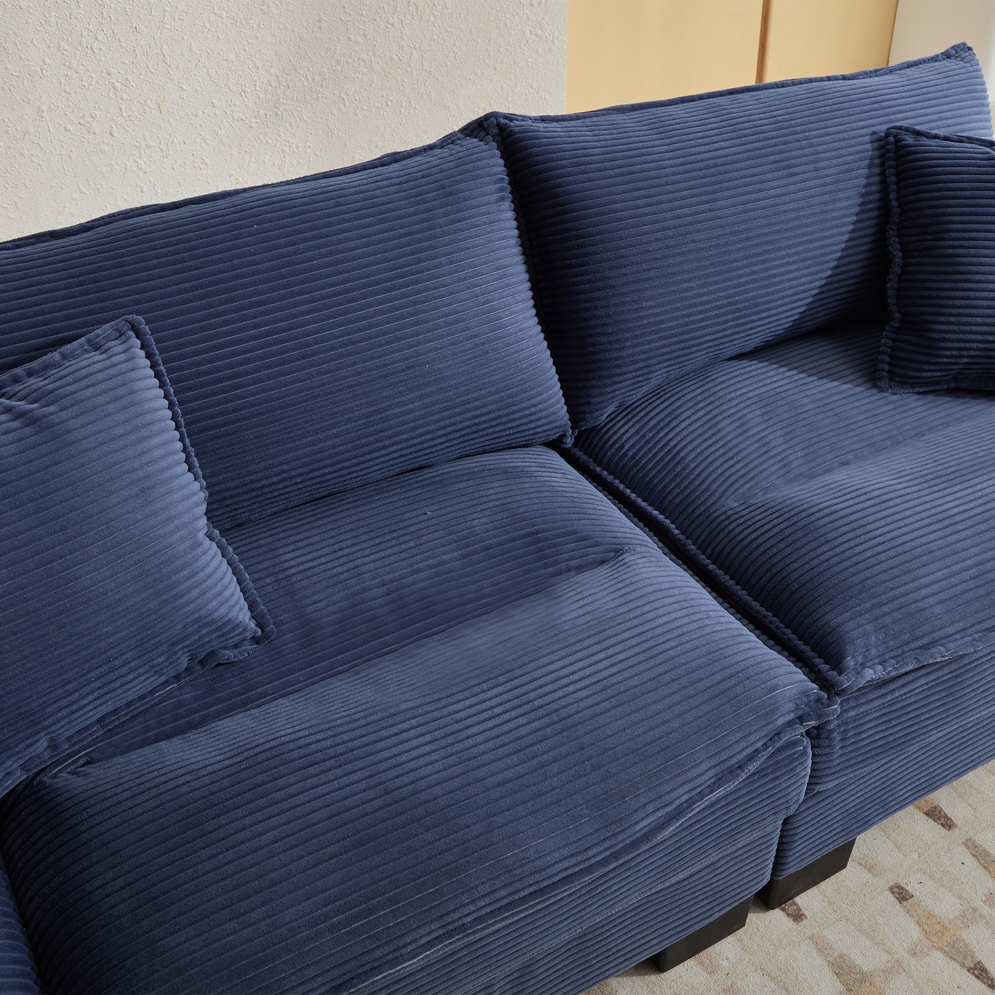 NEW Corduroy Sofa Sleeper Couch Loveseat Sofa with Pillows Comfy Upholstered Deep Seat Sofa for Bedroom,Living Room,Apartment,Office,Dorm-Blue Corduroy