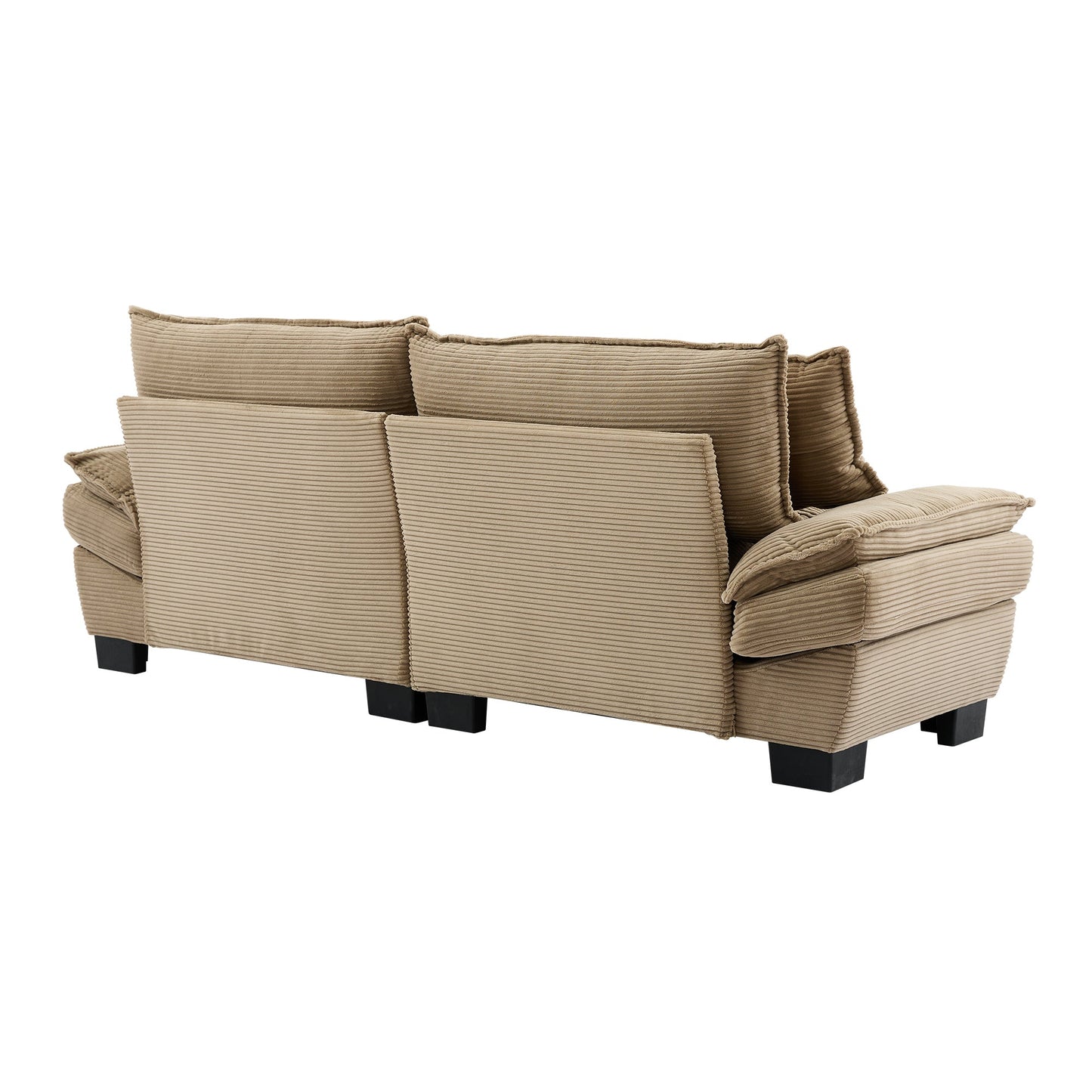 NEW Khaki Corduroy Sofa Sleeper Couch Loveseat with Pillows Comfy Upholstered Deep Seating