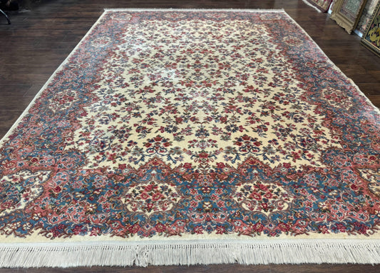 USED Karastan Rug 8.8 x 12 Ivory Kirman #788, Original 700 Series, Wool Karastan Carpet, Karastan Area Rug, Vintage Karastan, Living Room Rug