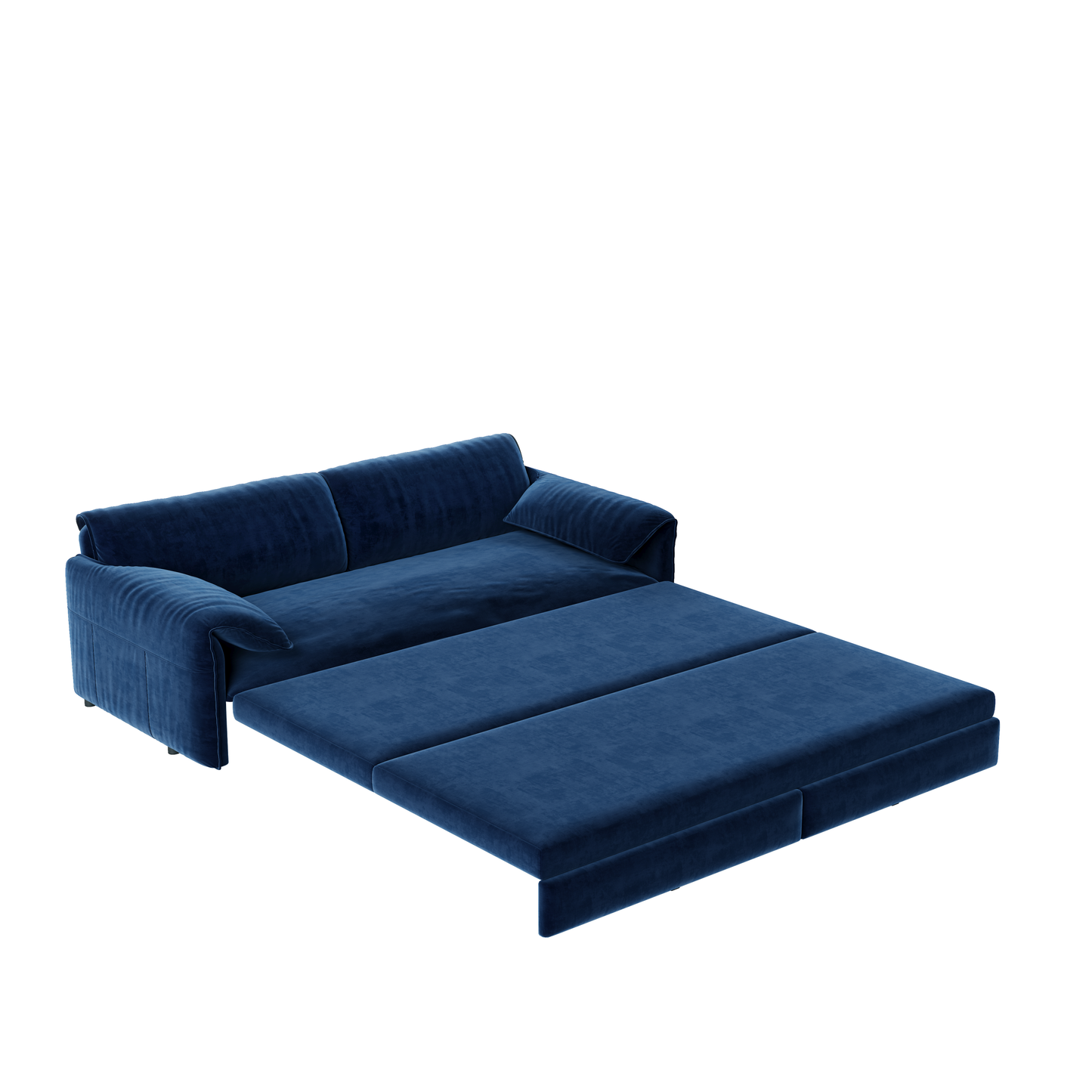 NEW 66' Velvet Loveseat Queen Pull Out 3-in-1 Convertible Sleeper Sofa Bed with Side Storage