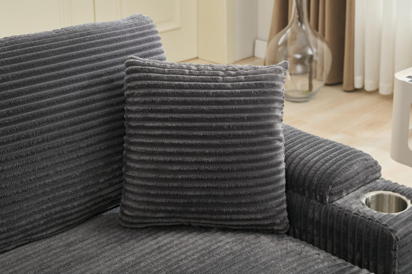 NEW Combination Modular Convertible Sectional Sofa Bed Set with Armrest Storage Stainless Steel Cup Holder USB