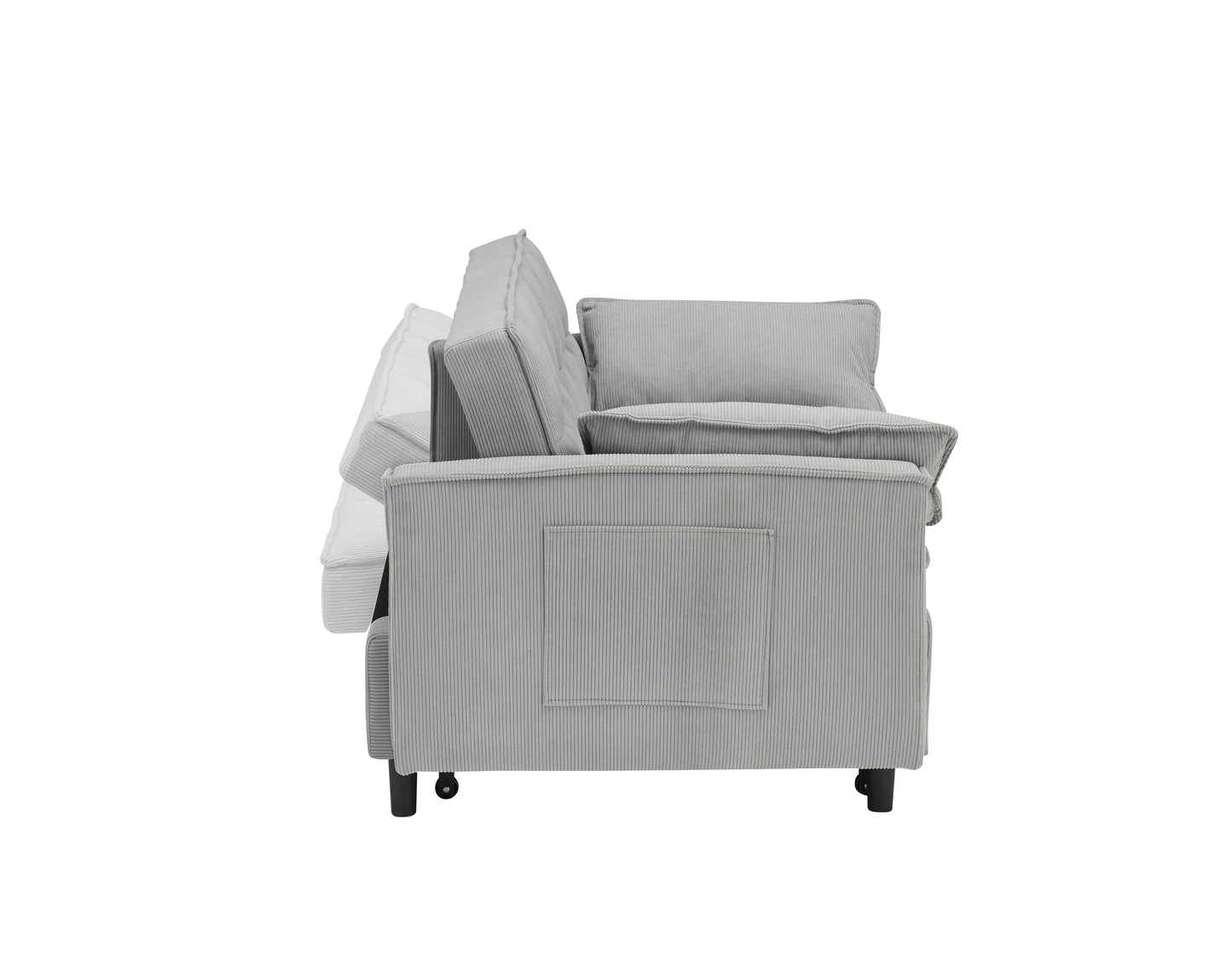 54.30-inch double  Two-seat casual sofa with pull out bed, living room furniture, light grey