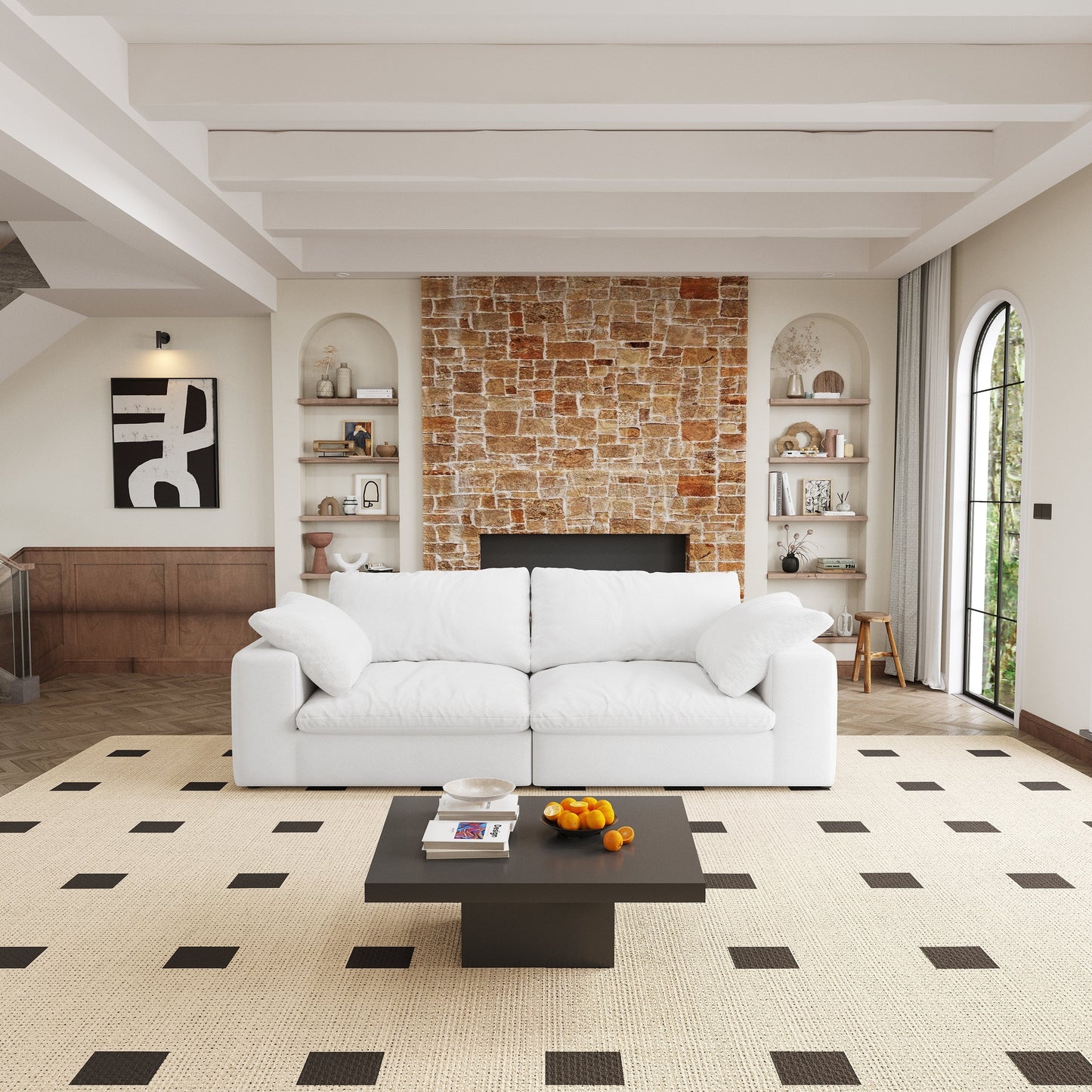 NEW 80' Two seaters Modular Sectional Couch Down Filled Modular Sectional Sofas for Living Room,Cushion Covers Removable loveseater