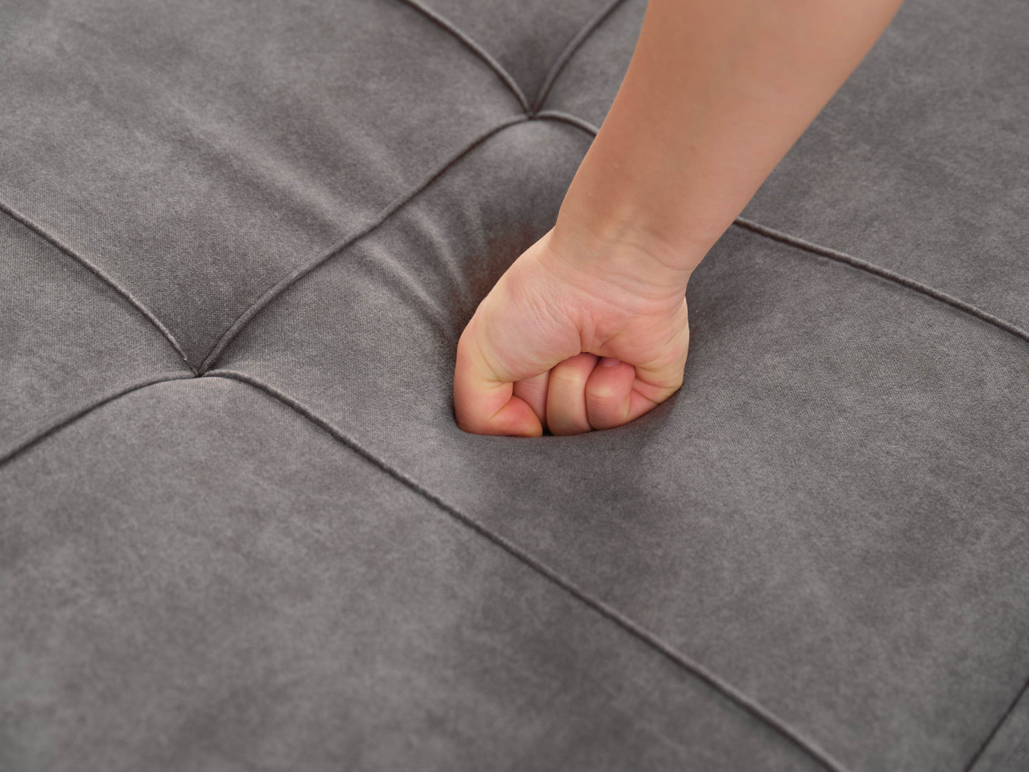 NEW Dark Grey Cloth Fabric 2 Seater Loveseat Recliner Sofa Bed with Adjustable Backrest USB and Cupholders