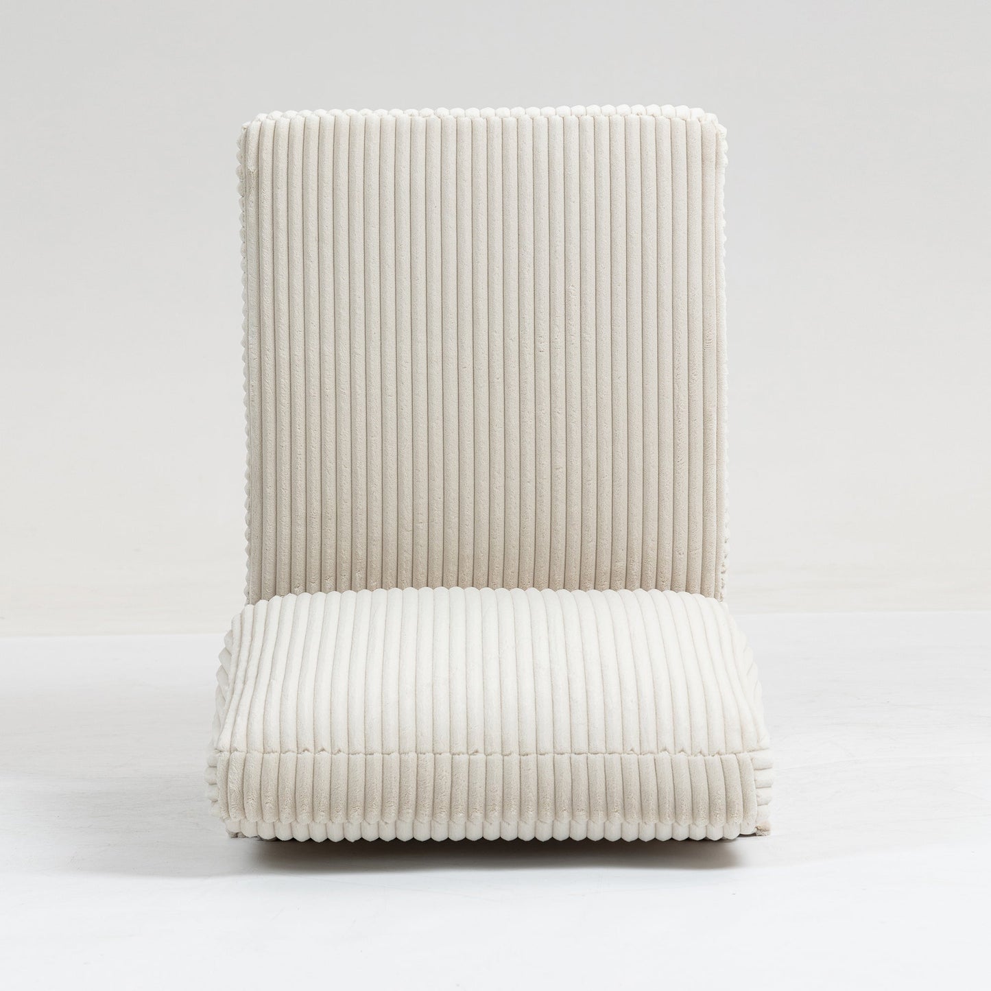 NEW Modular Beige Sectional Sofa Armless Seat Module  Corduroy Single Couch with Back Cushion